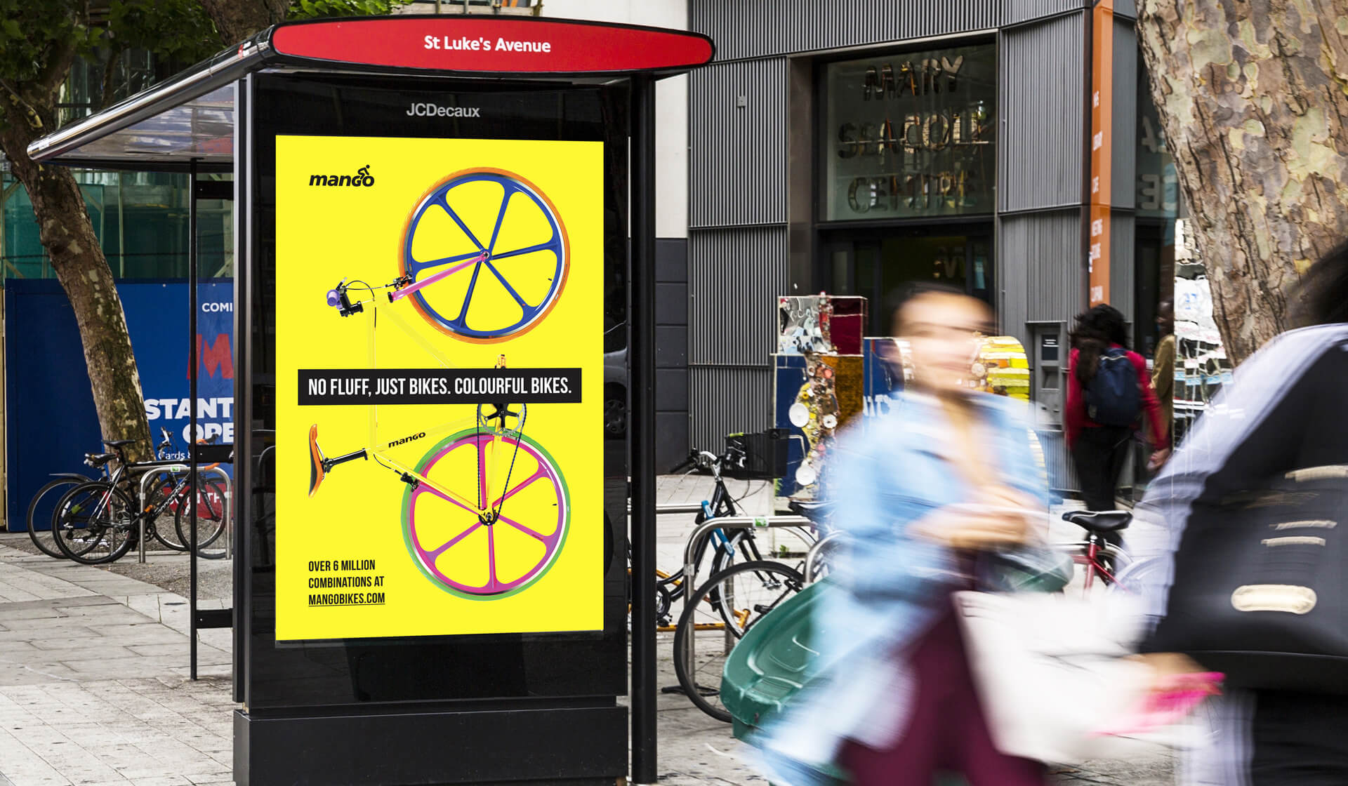 Mango Bikes - No Fluff - Mellor&Smith Advertising campaign at bus stop