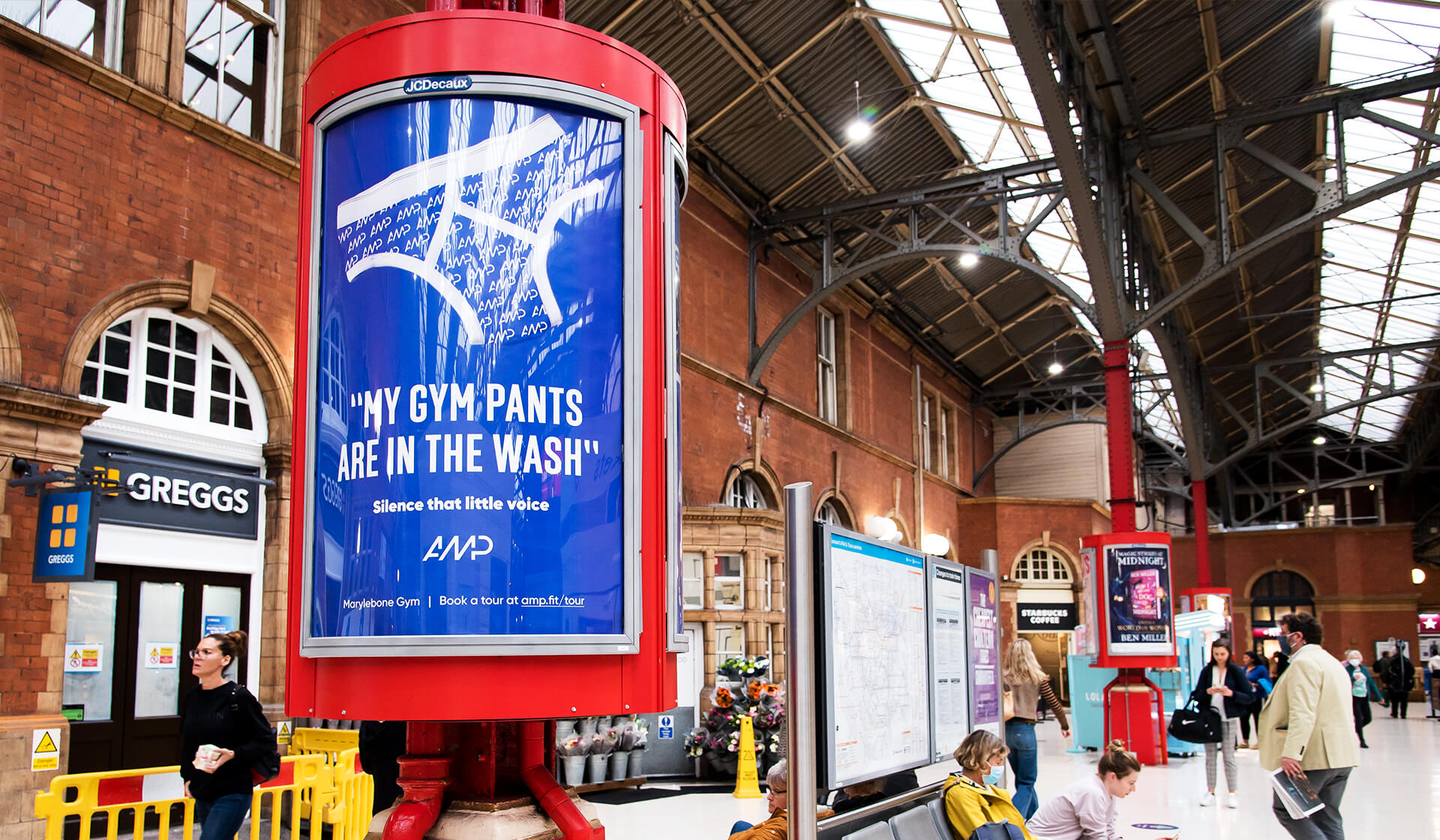 AMP Athletic - Gym pants are in the wash - London advertising campaign - Mellor&Smith - Marylebone Station