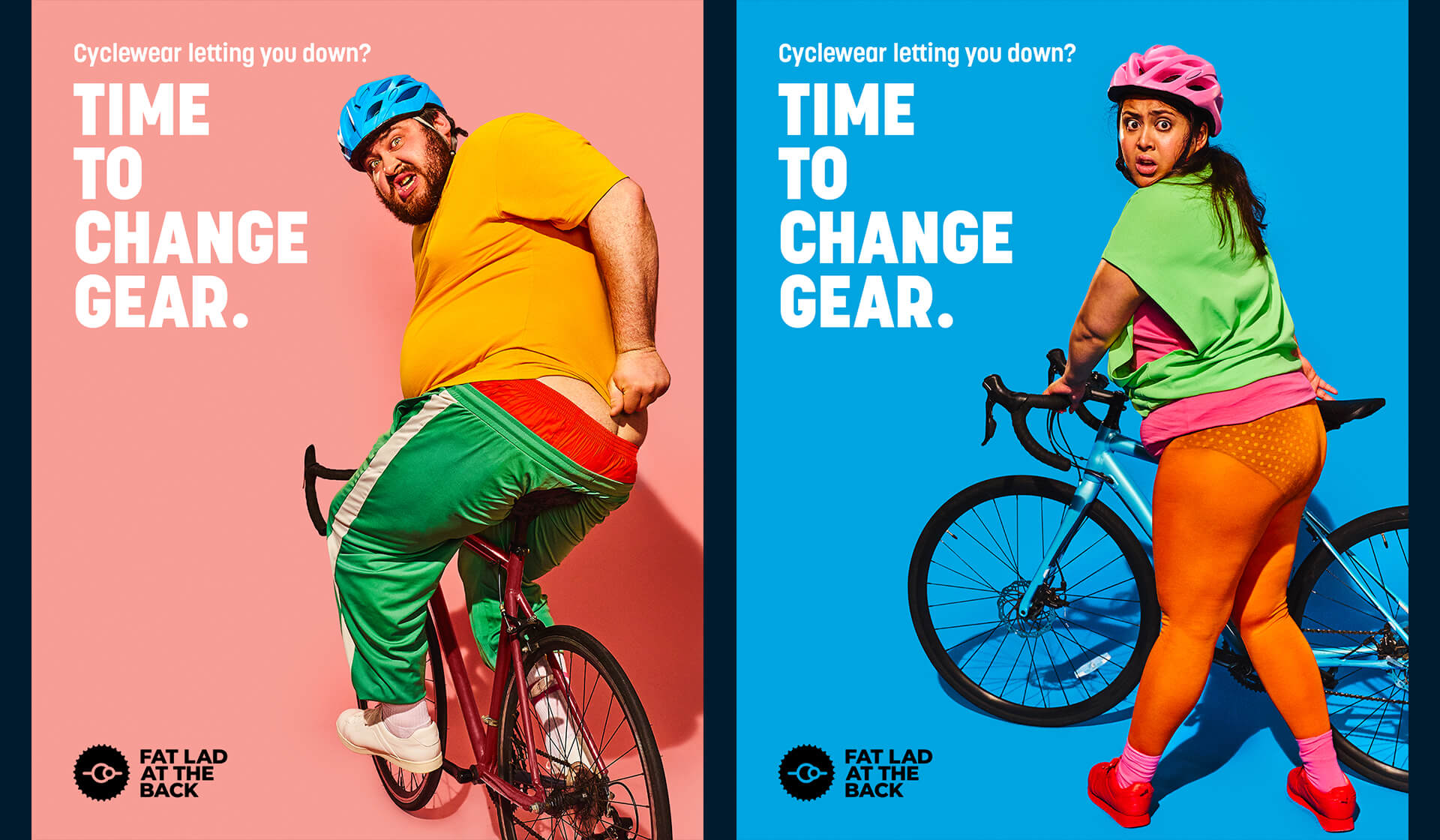 Fat Lad At The Back - Time to change gear - Mellor&Smith - Ad campaign - bikes and cyclists - Outdoor OOH