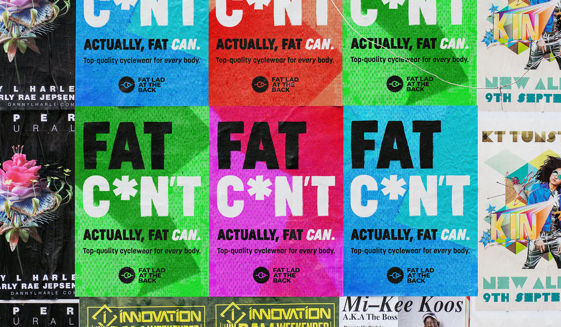 Fat Lad at the Back - Fat C*n't - Mellor&Smith - Ad campaign - Outdoor Flyposting - Paul Mellor